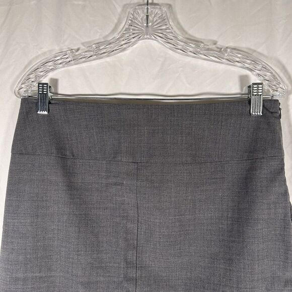 Banana Republic Skirt Women's 12P Petite Grey Woven in Italy Side Zip Work - Picture 2 of 10